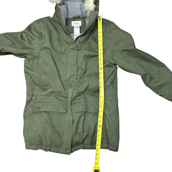 LL Bean Womens M Baxter State Parka Jacket Good Down Removable Faux Fur Trim EUC - Picture 10 of 16